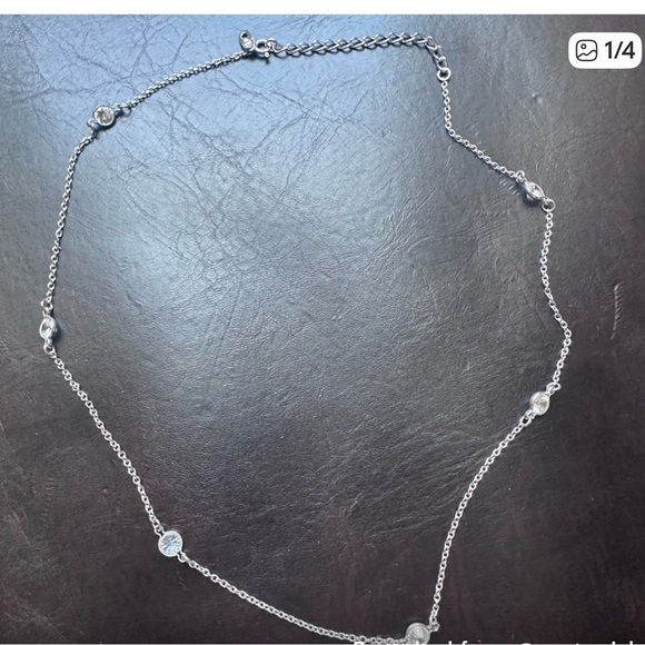 Jewelry - Diamonds by the yard 825 White gold Necklace with Crystal Accents